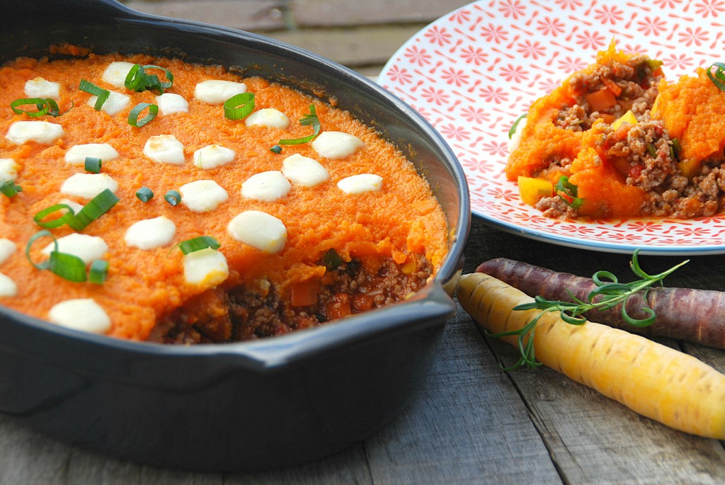 Ovenschotel met gehakt, wortel en mozzarella - www.truitjeroermeniet.be