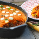 Ovenschotel met gehakt, wortel en mozzarella